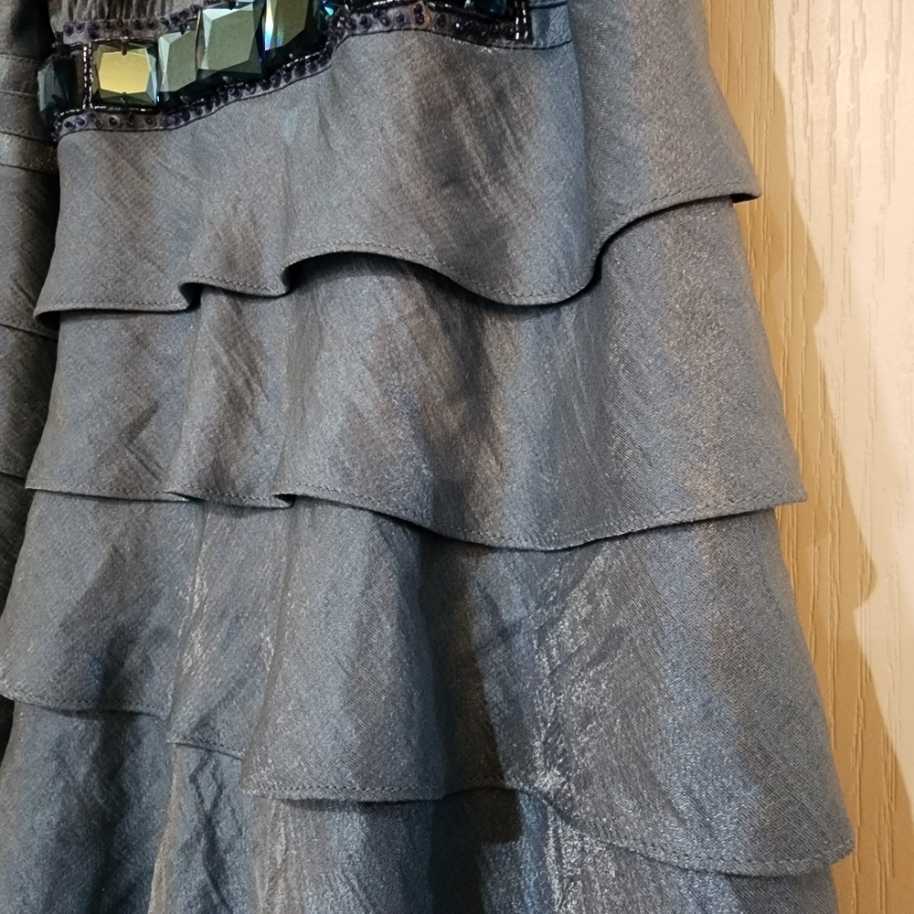 Adrianna Papell Elegant Blue Tiered Formal Dress Size 4 - Picture 10 of 12
